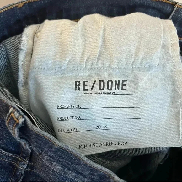 627 Re/Done High Rise Ankle Crop Jeans Size 27 - Picture 5 of 5